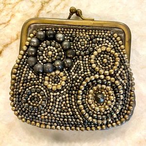 Beaded Leather Coin Purse
